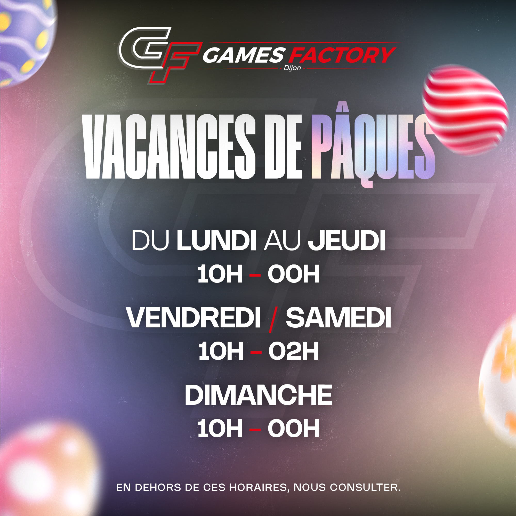 Horaires vacances Pâques – Dijon